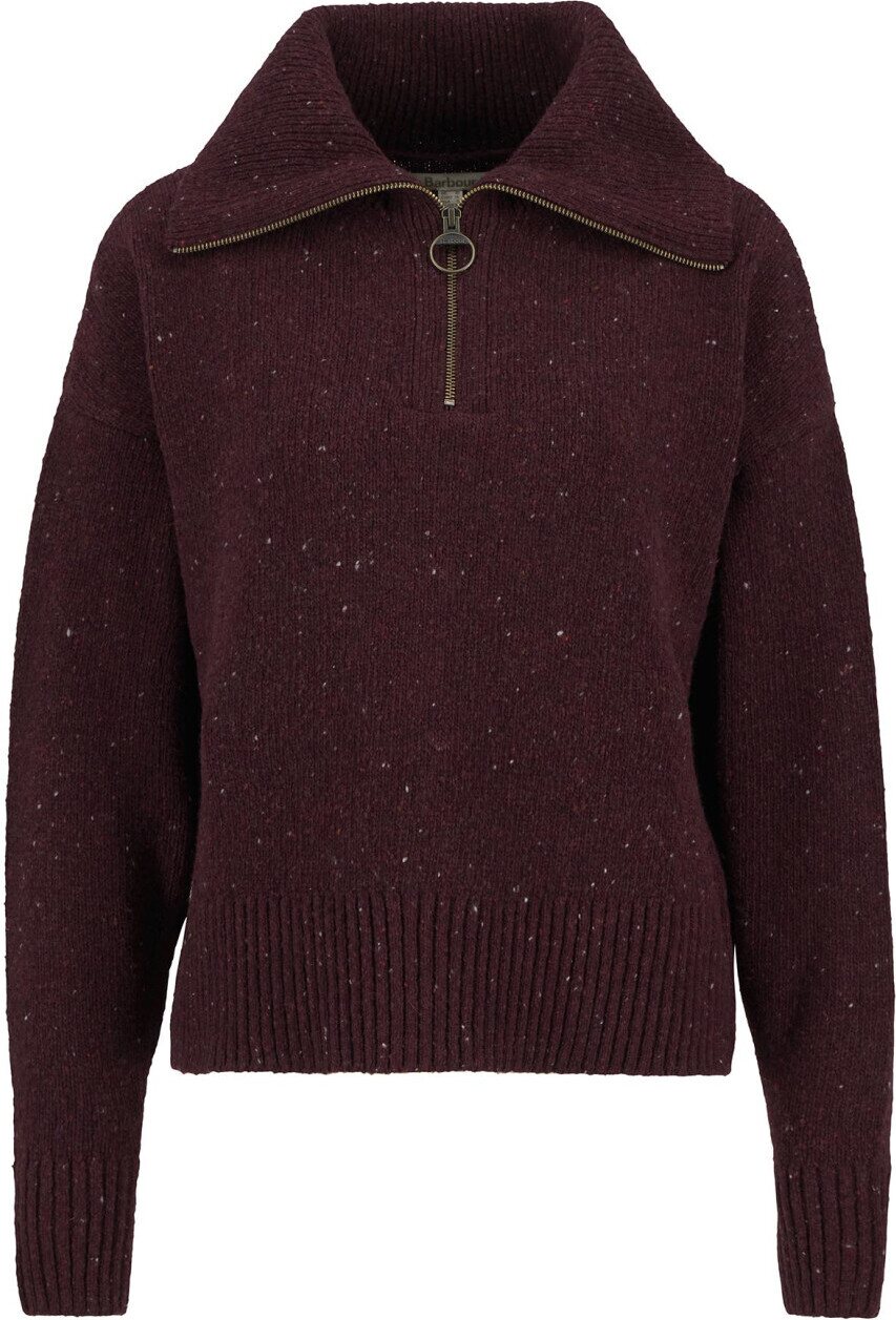 Barbour Lavensdale Half Zip Knitted Jumper Womens Black Cherry