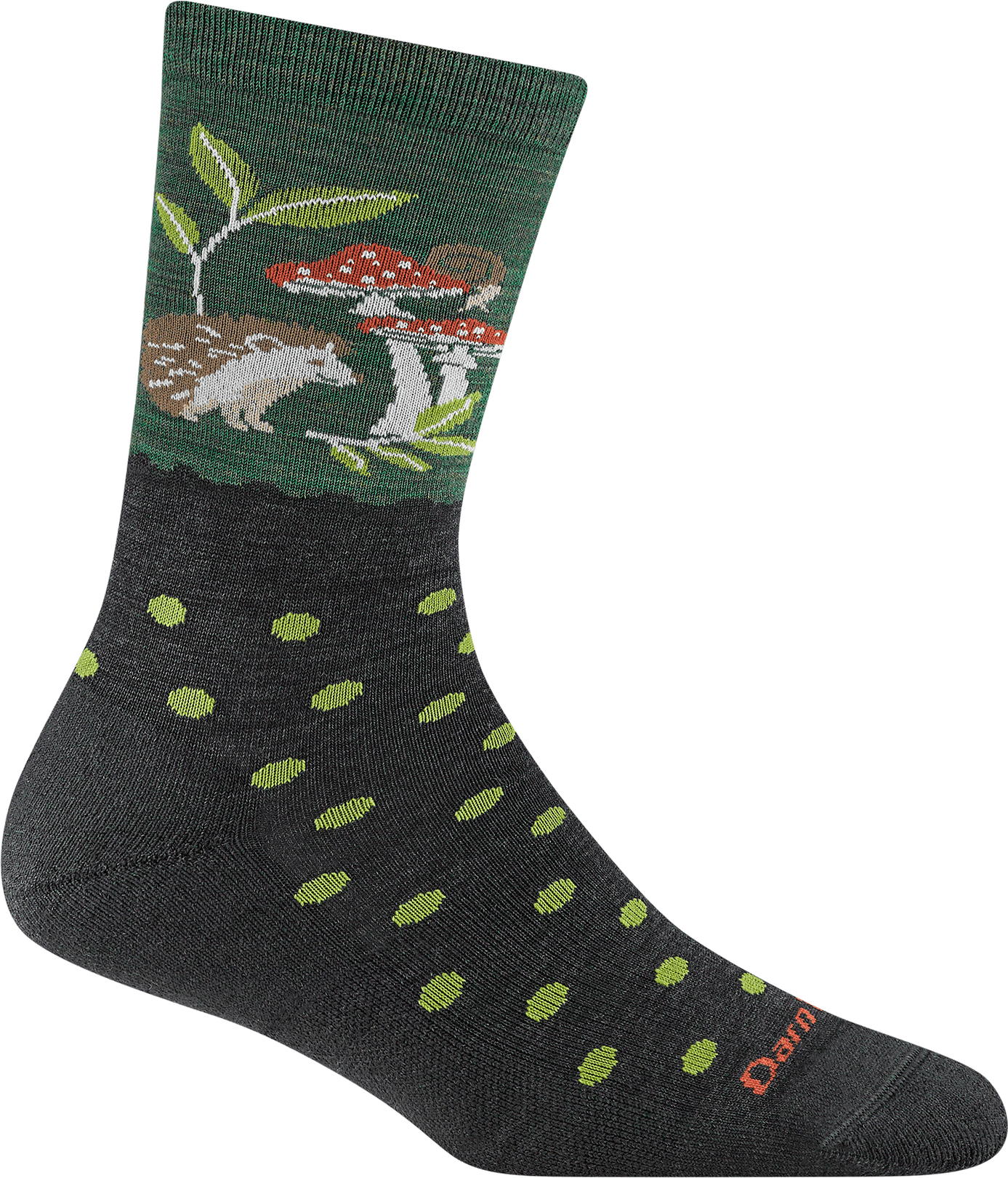 Darn Tough Wild Life Crew Lightweight with Cushion Merino Womens Hedgehog Moss