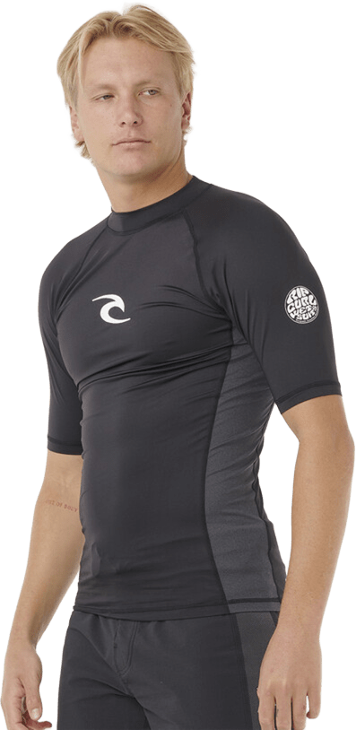 Rip Curl Waves UPF Performance Short Sleeve Mens Black