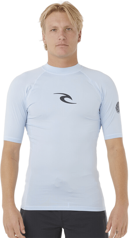 Rip Curl Waves UPF Performance Short Sleeve Mens Blue Wind