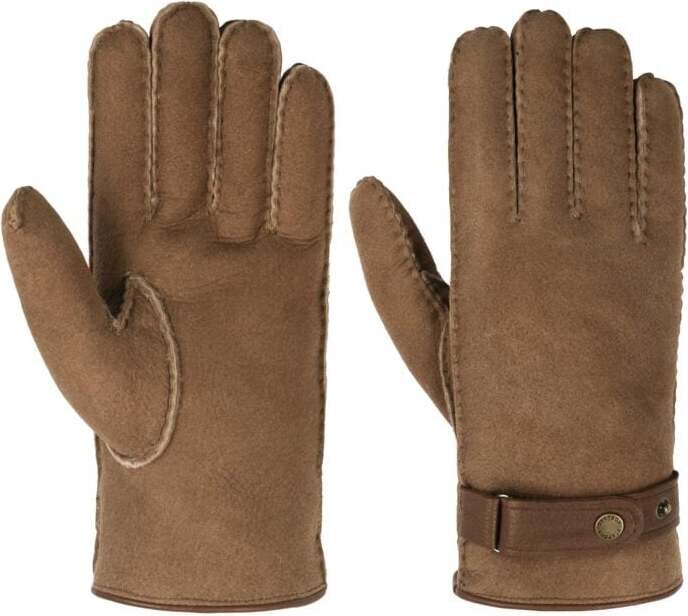 Stetson Lambfur/Deerskin Gloves Dark Beige