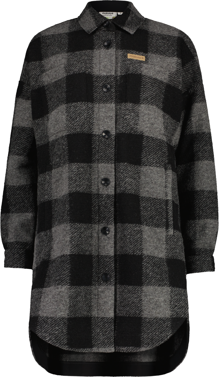 Maloja HalapM. Wool Check Coat Womens Deep Black Check