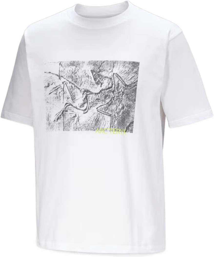 Arc'teryx Kragg Cotton Lithographica Short Sleeve Mens White Light