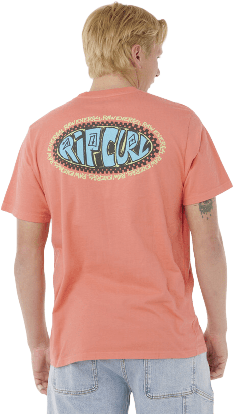 Rip Curl Raw Energy De Oval Tee Mens Rose Sky