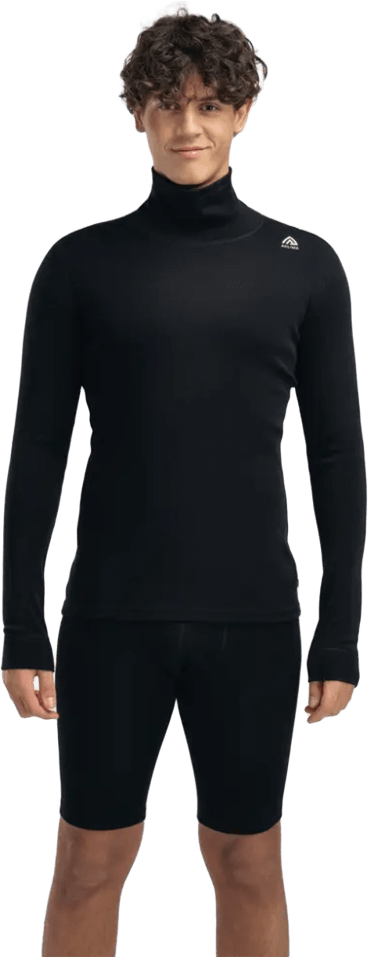 Aclima WarmWool Roll Neck Mens Jet Black