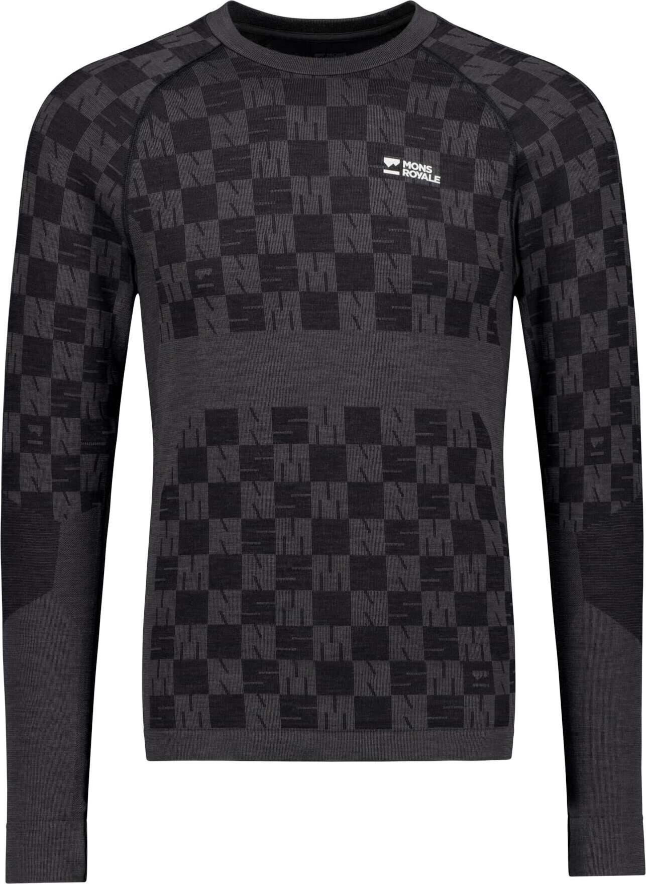 Mons Royale Ascender Merino Seamless Long Sleeve Mens Forged Iron / Black