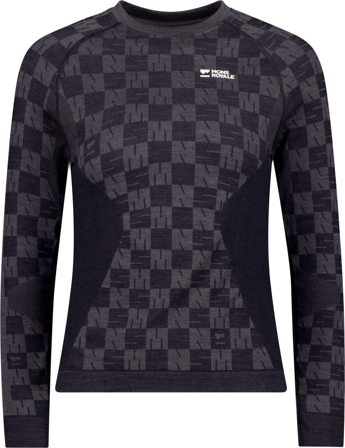 Mons Royale Ascender Merino Seamless Long Sleeve Womens Mauve / Black