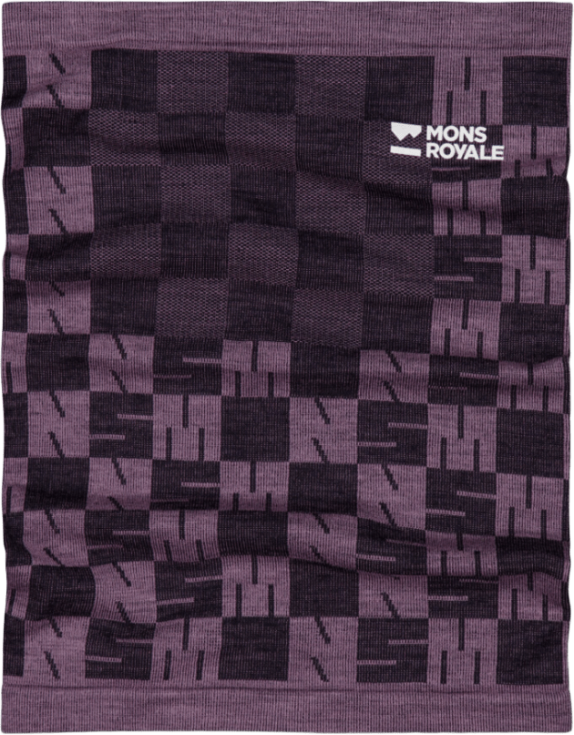 Mons Royale Ascender Merino Seamless Neckwarmer Mauve / Black