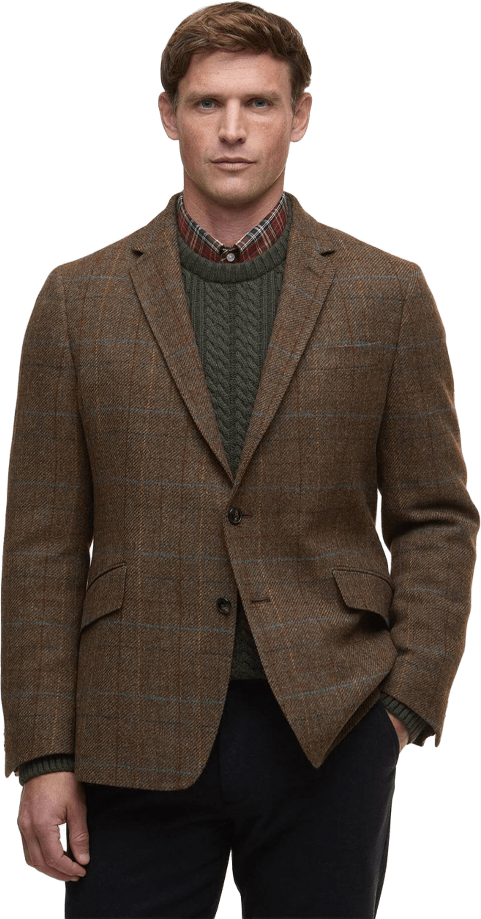 Barbour Sullivan Check Blazer Mens Brown