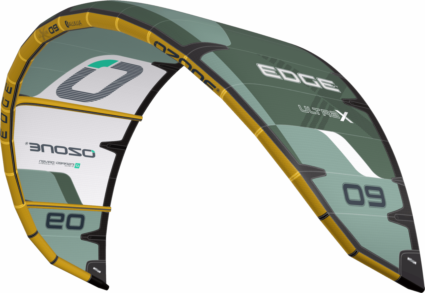 Ozone Edge VT Ultra-X Kite Only 9m² Olive Green/Cool Grey/White