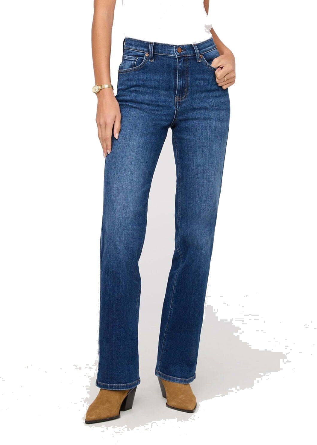 Duer Performance Denim+ High Rise Straight Womens Blue Maze