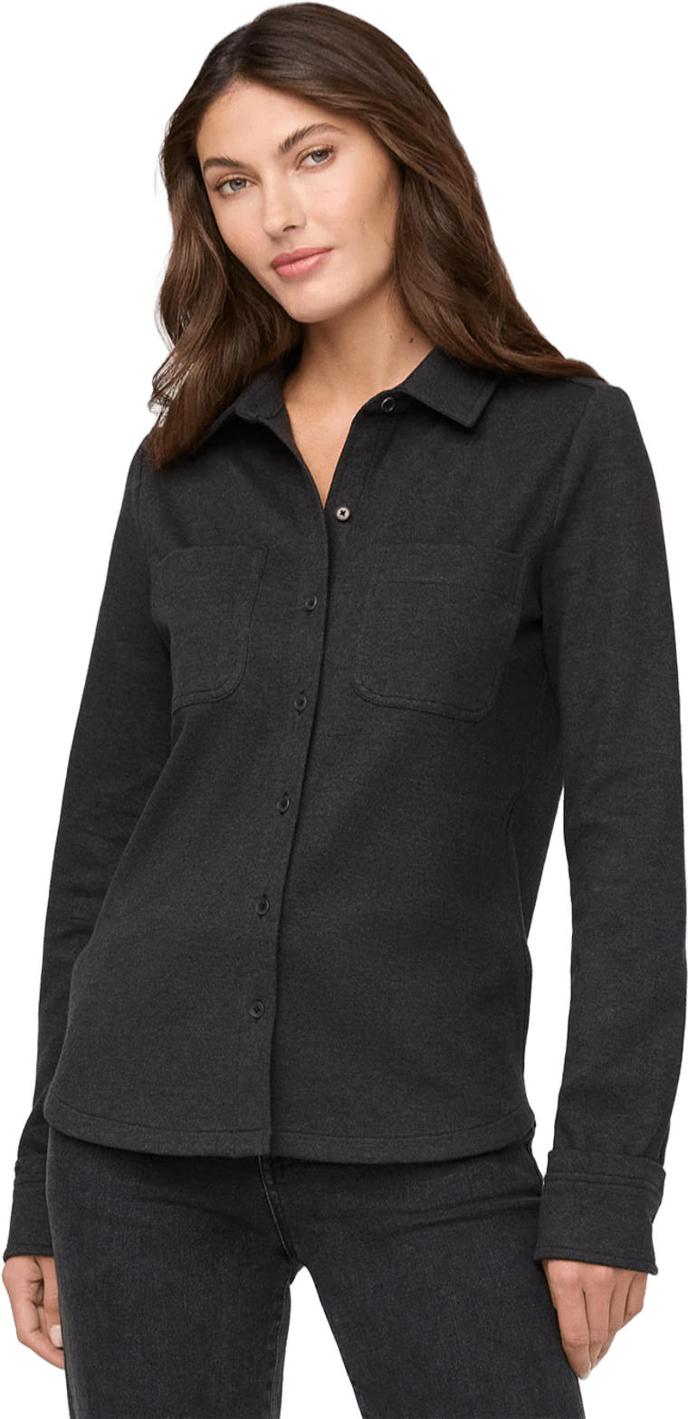 Duer Performance Flannel Button Down Womens Heather Black