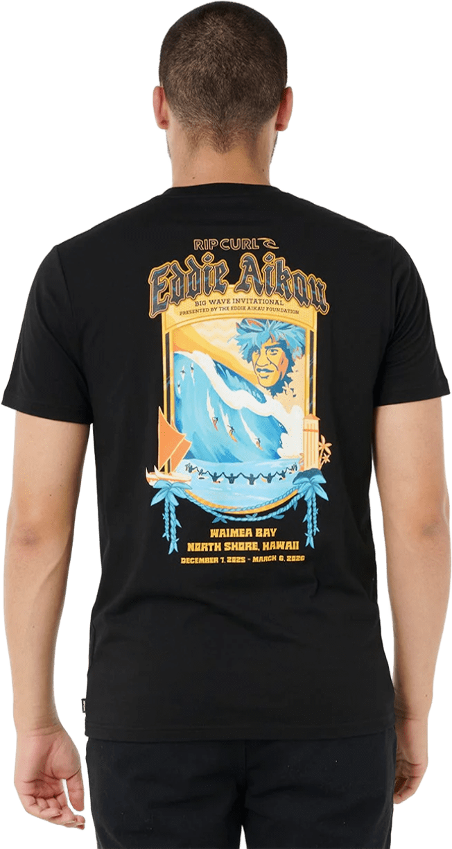 Rip Curl Eddie Would Go Poster Tee Mens Black