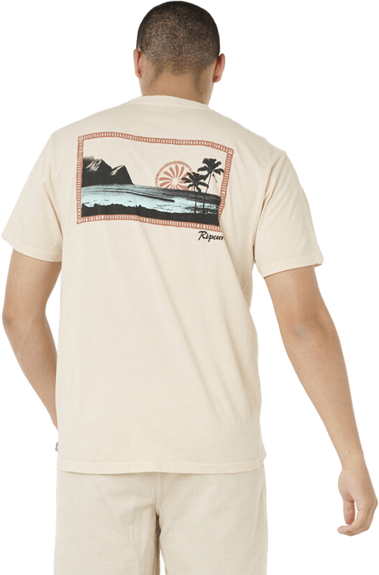 Rip Curl Mod Cali Sunset Tee Mens Vintage White
