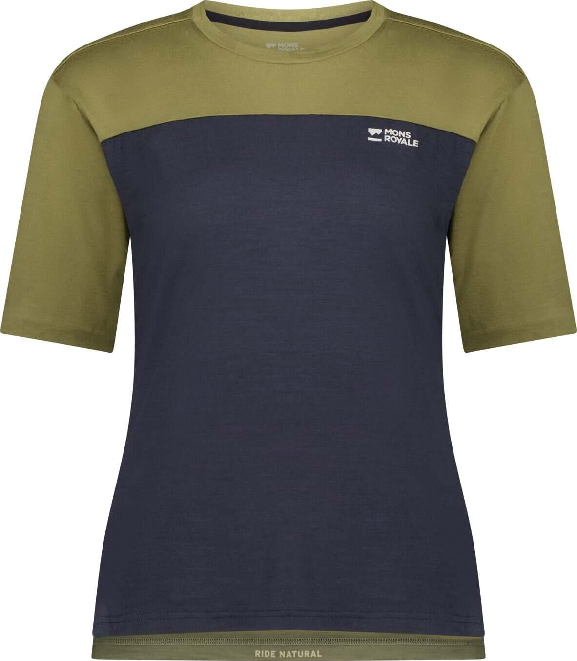 Mons Royale Diversion Merino Bike Jersey Short Sleeve Womens Fern / 9 Iron