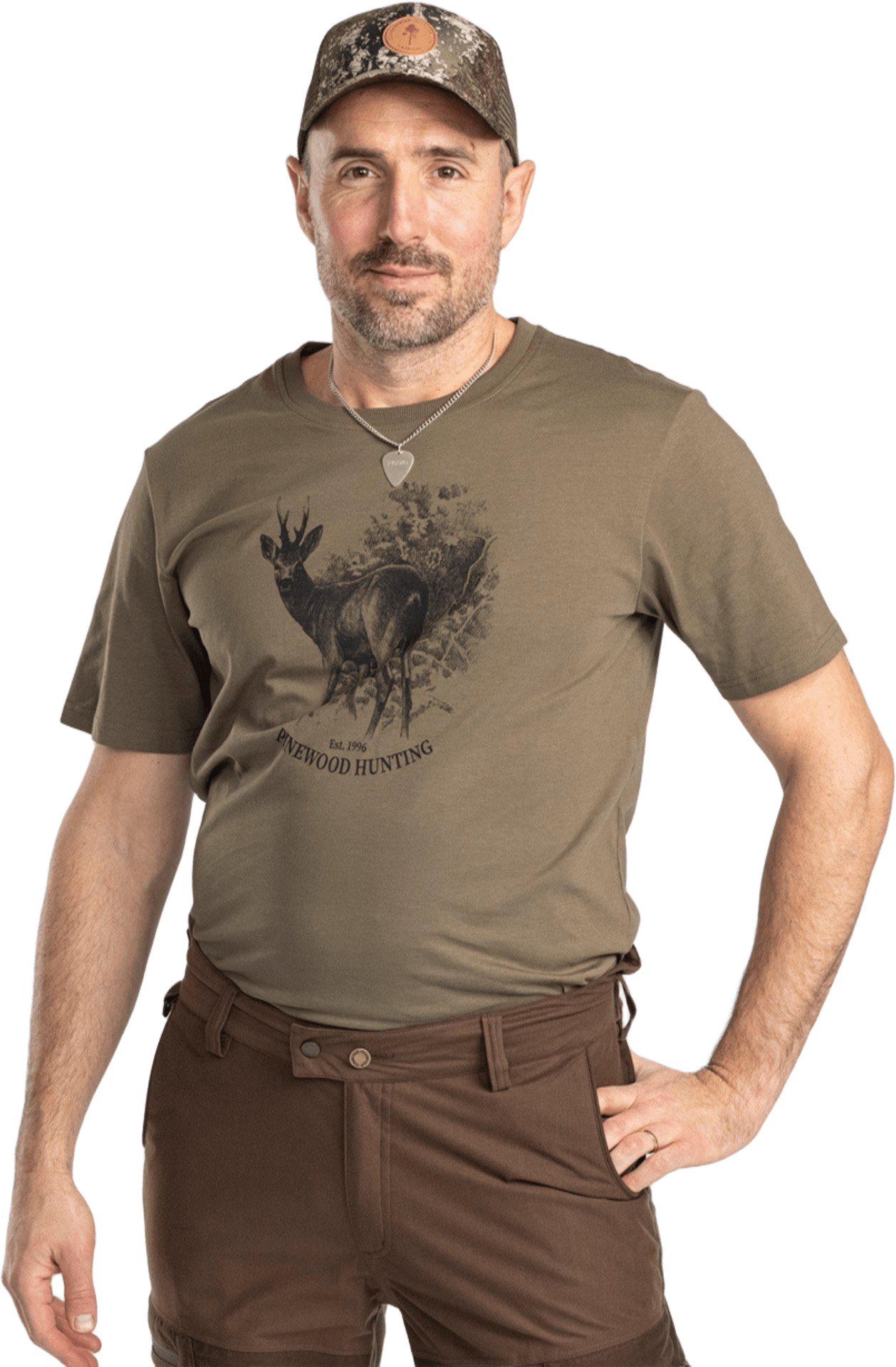 Pinewood Roe T-Shirt Mens Olive