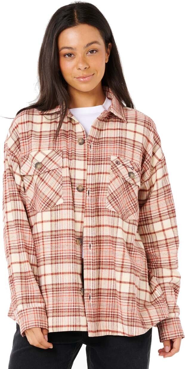 Rip Curl Shore Break Flannel Shirt Womens Rust