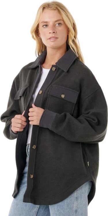 Rip Curl High Tide Fleece Shacket Womens Washed Black