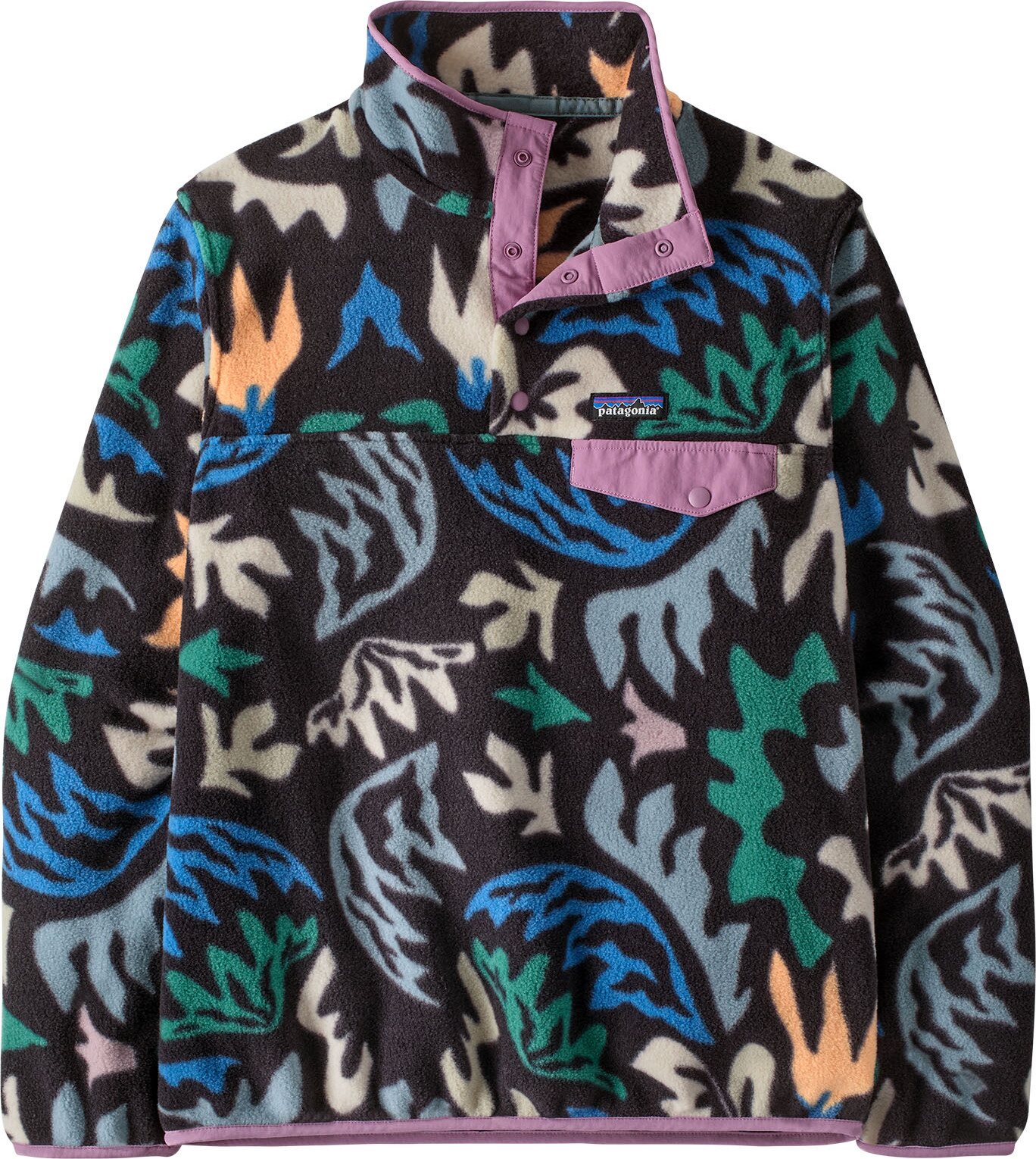 Patagonia Lightweight Synchilla Snap-T Pullover Womens Kaleido: Black