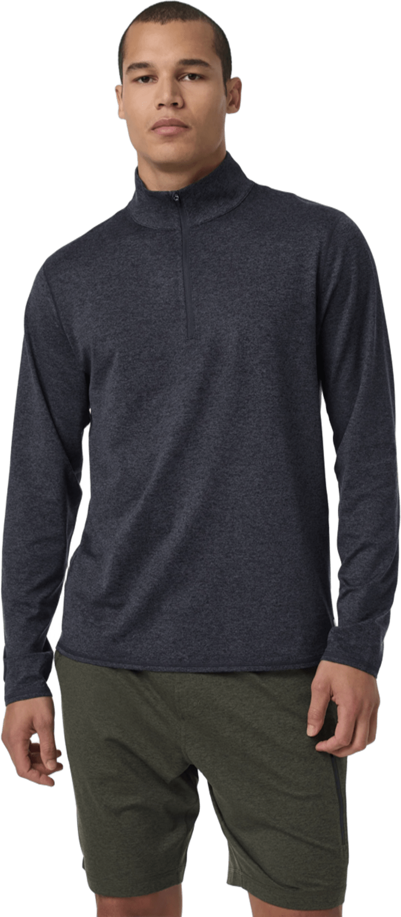 Vuori Ponto 1/2 Zip Mock Neck Mens Charcoal Heather