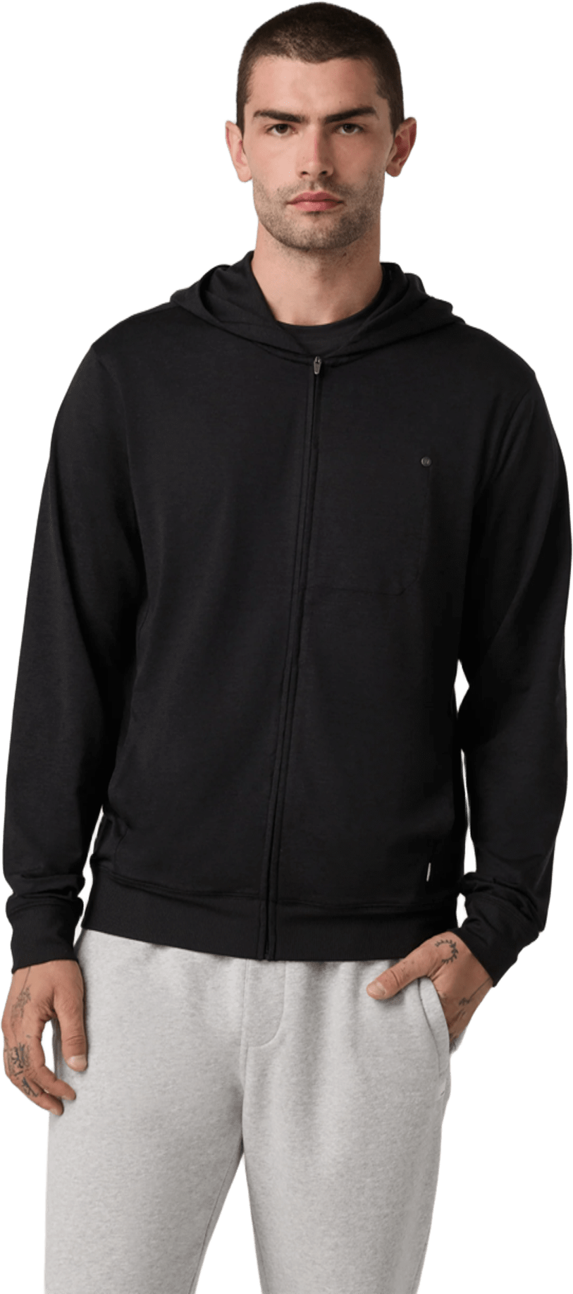 Vuori Ponto Full Zip Hoodie Mens Black Heather