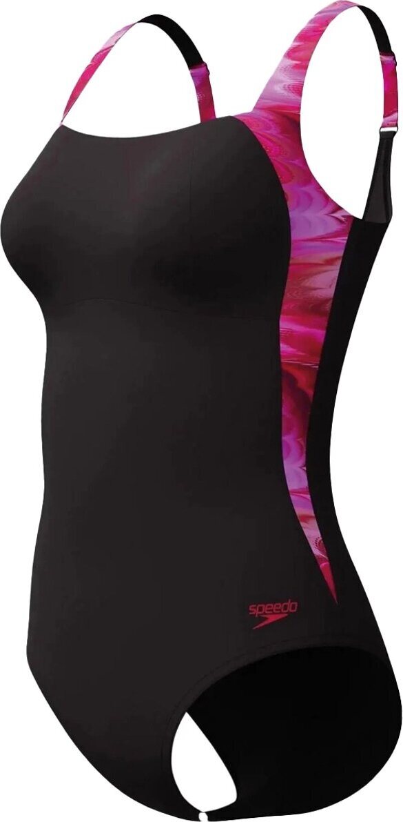 Speedo Shaping LunaLustre Printed 1-Piece Anthracite / Ruby