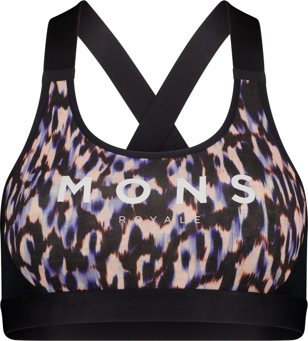 Mons Royale Stella X-Back Bra Rock Leopard / Black