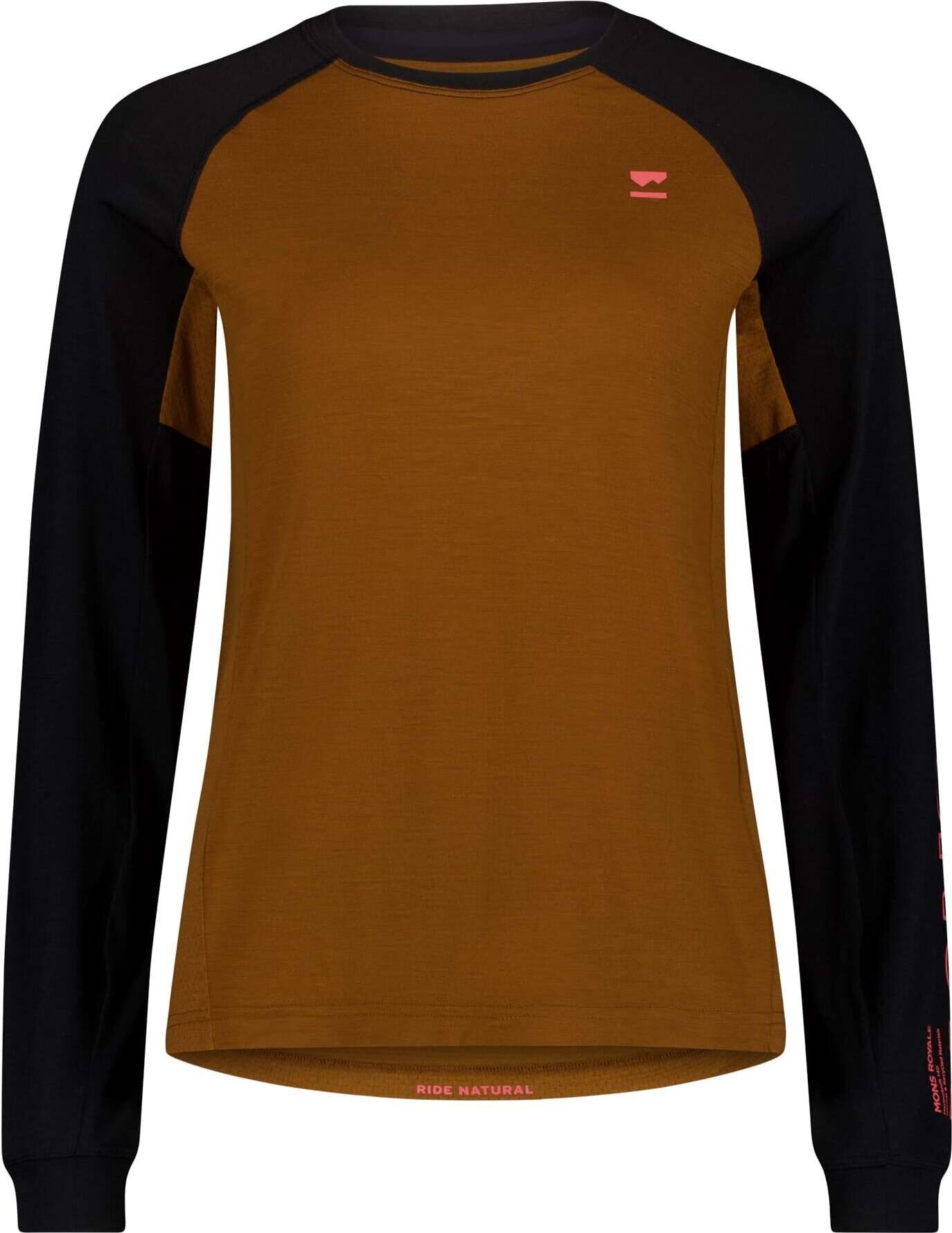 Mons Royale Tarn Merino Long Sleeve Womens Caramel / Black