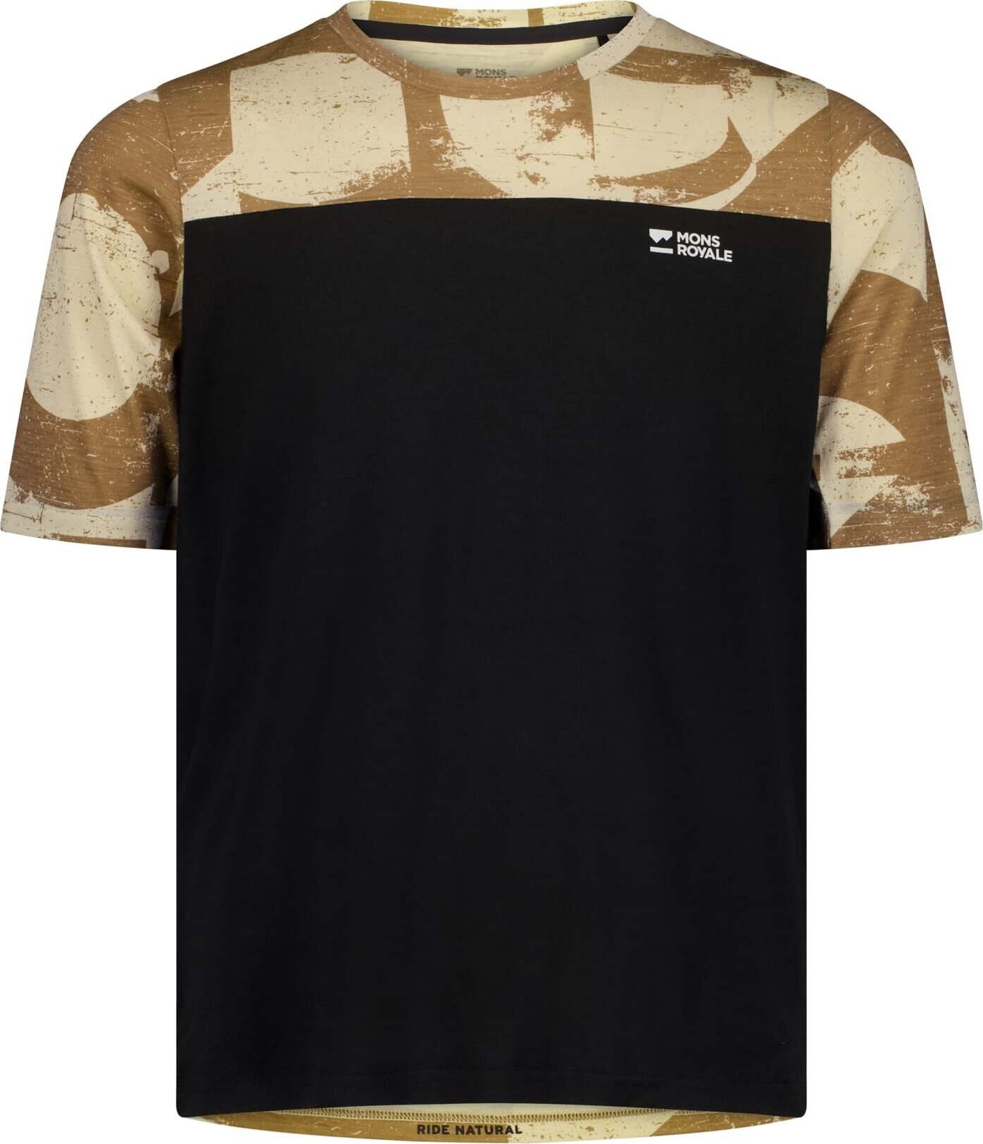 Mons Royale Diversion Merino Bike Jersey Short Sleeve Mens MR Grunge / Black