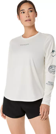 Asics Fujitrail Logo Long Sleeve Top Womens Cream