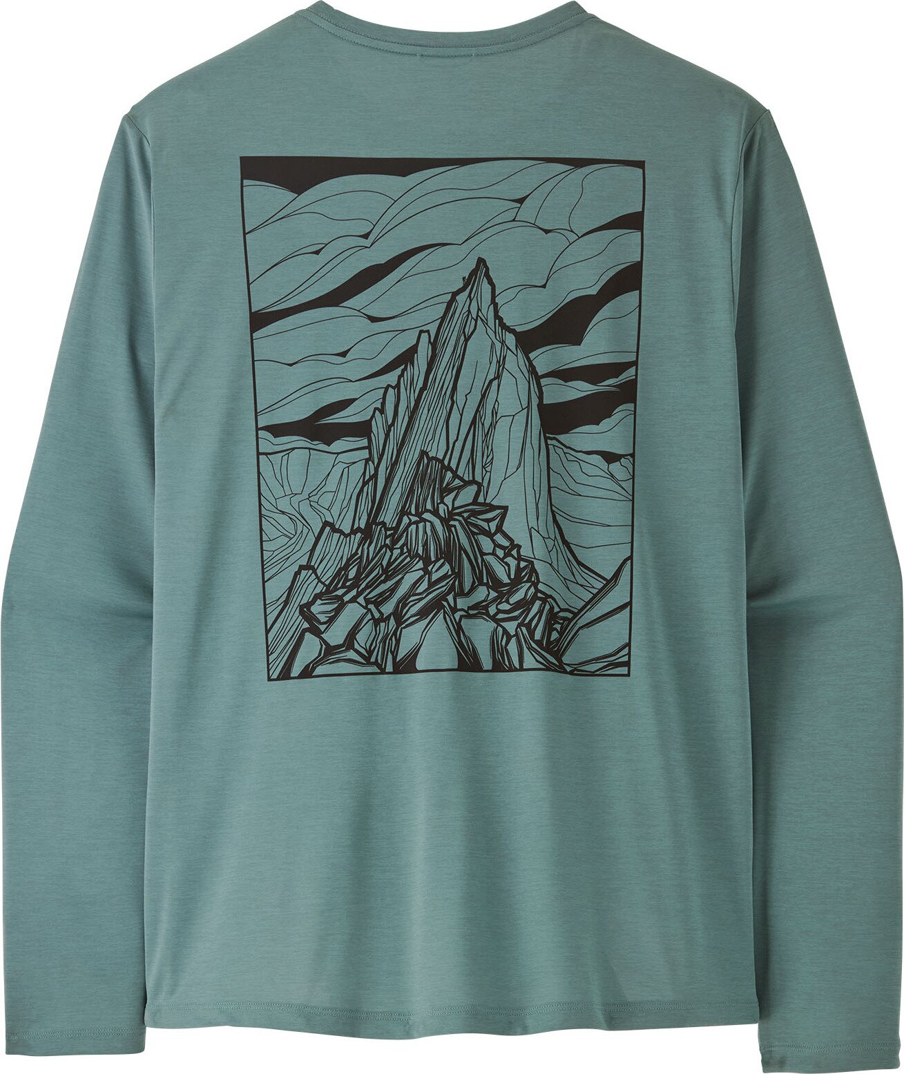 Patagonia Long-Sleeved Cap Cool Daily Shirt Mens - Cloud Crag Blue Sage - Light Blue Sage X-Dye