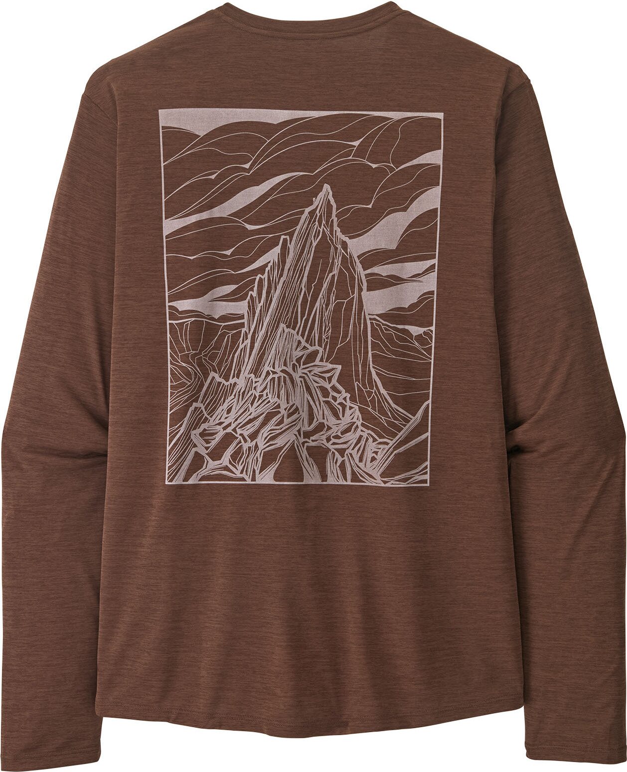 Patagonia Long-Sleeved Cap Cool Daily Shirt Mens - Cloud Crag Berm Brown - Light Berm Brown X-Dye