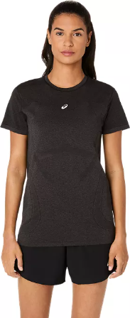 Asics Road Seamless Short Sleeve Top Womens Performance Black / Graphite Grey
