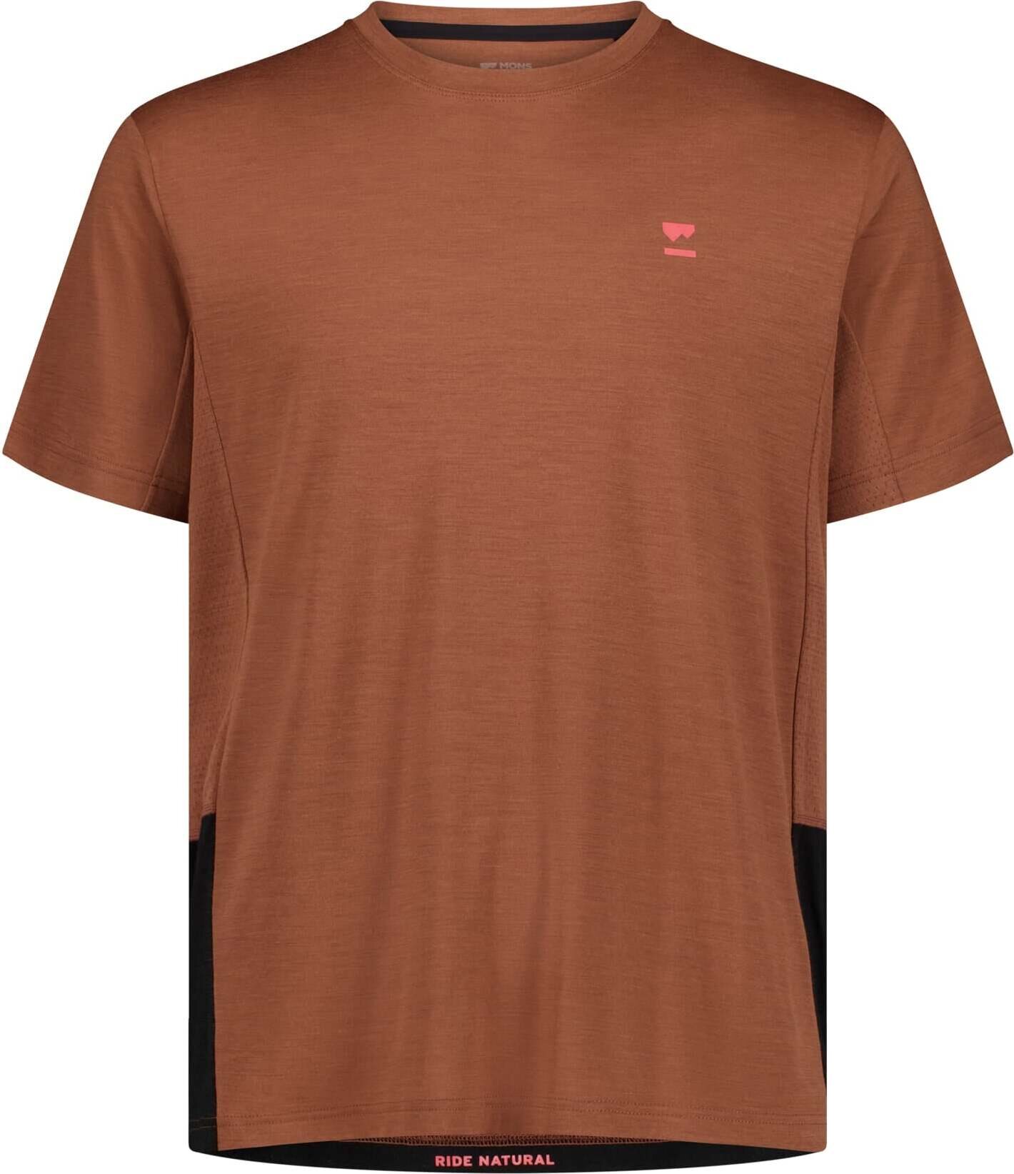 Mons Royale Tarn Merino Shift T-Shirt Mens Cinnamon / Black
