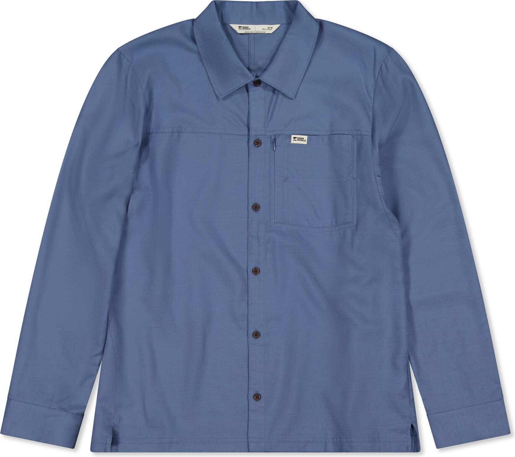 Mons Royale AT Merino Long Sleeve Shirt Mens Horizon Blue