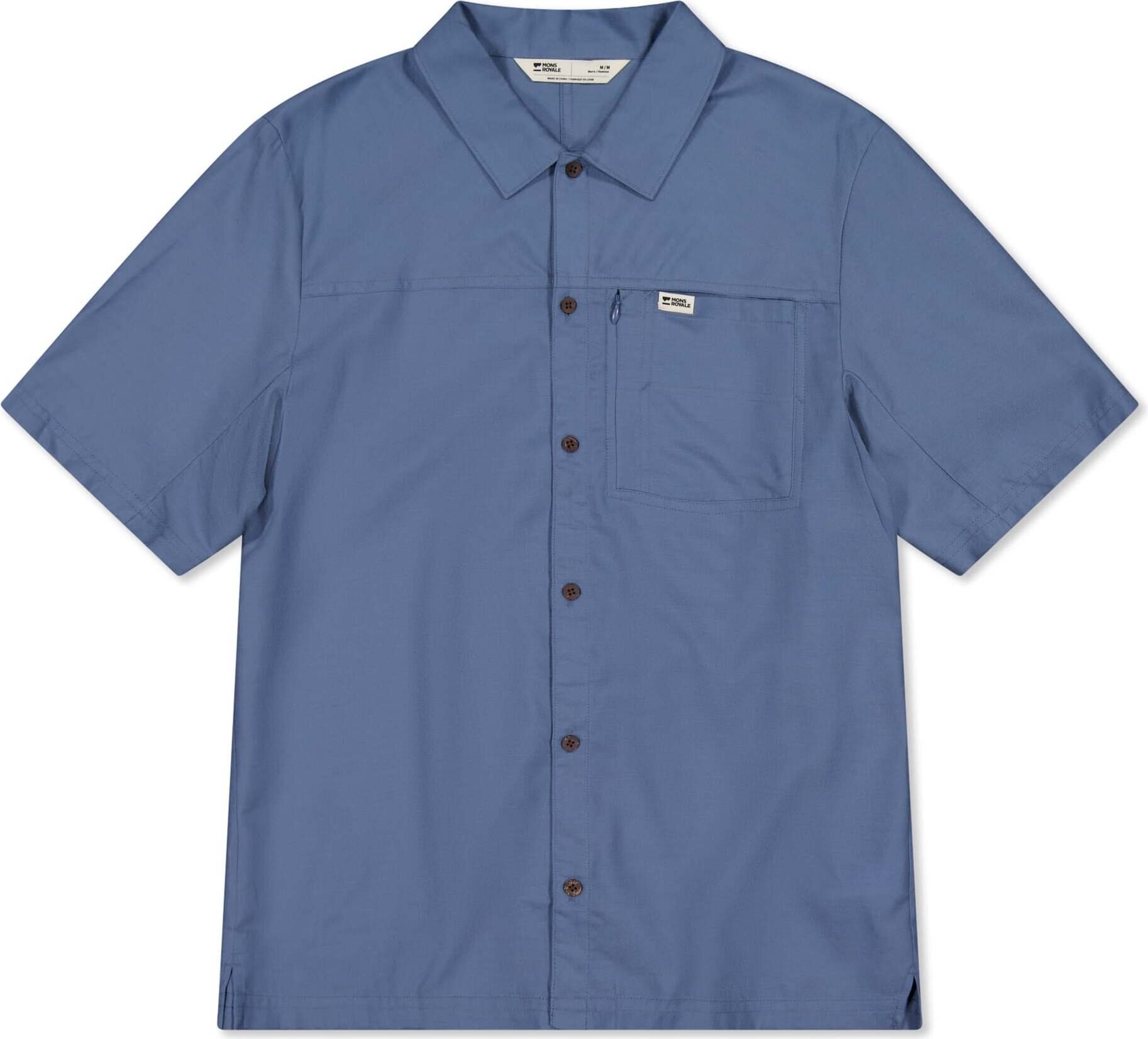 Mons Royale AT Merino Short Sleeve Shirt Mens Horizon Blue