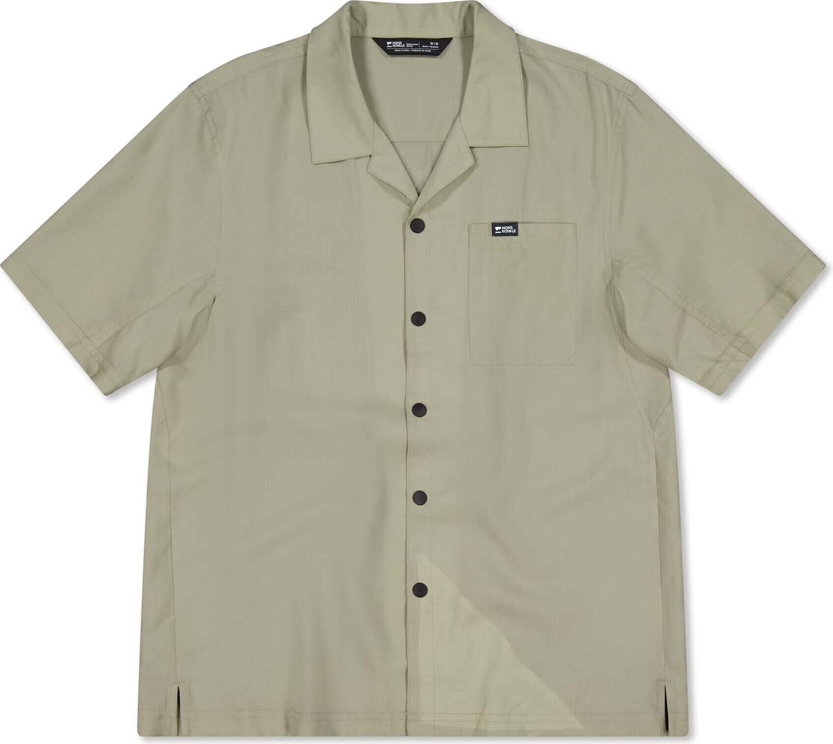 Mons Royale Breezer Merino Short Sleeve Shirt Mens Dried Eucalyptus
