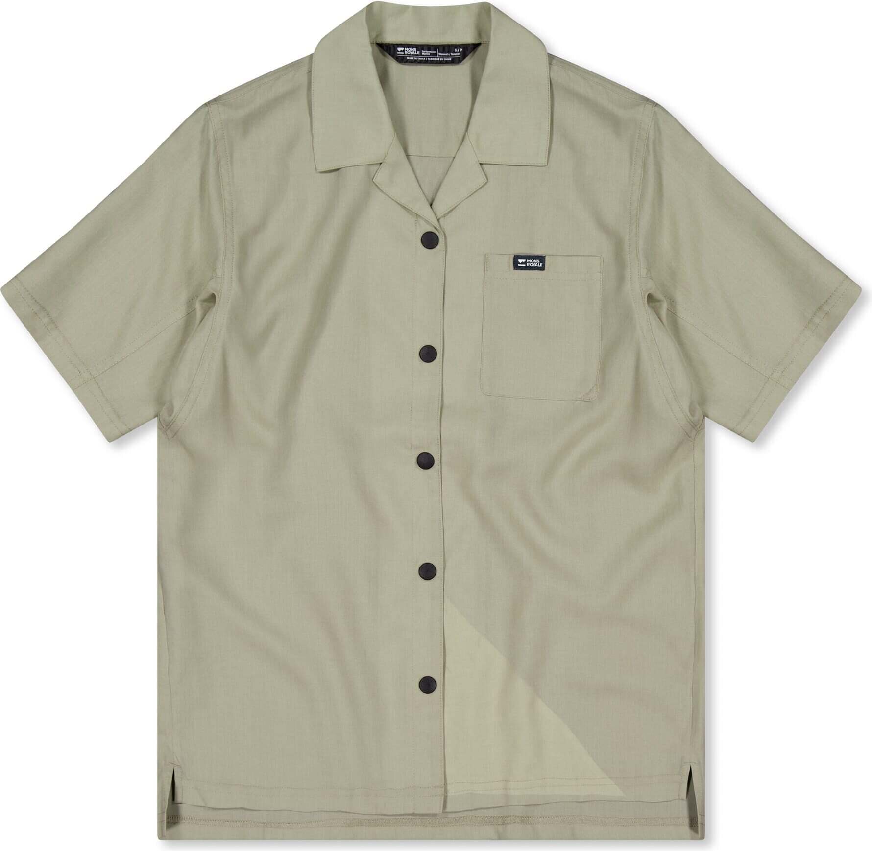 Mons Royale Breezer Merino Short Sleeve Shirt Womens Dried Eucalyptus