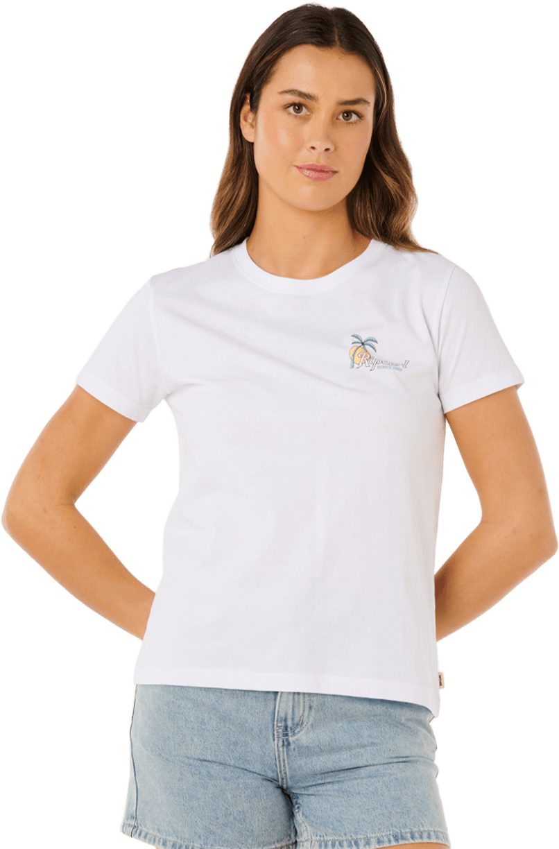 Rip Curl Tide Line Standard Tee Womens Optical White
