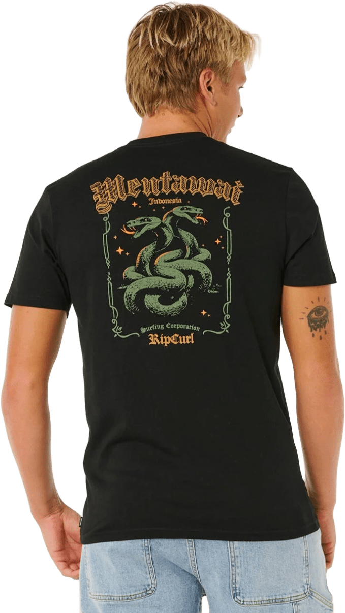 Rip Curl Desti Animals Tee Mens Black