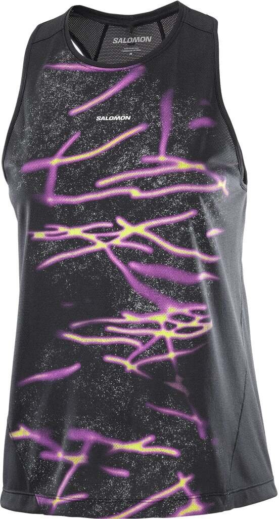 Salomon SHKout Core Tank GFX Womens Deep Black