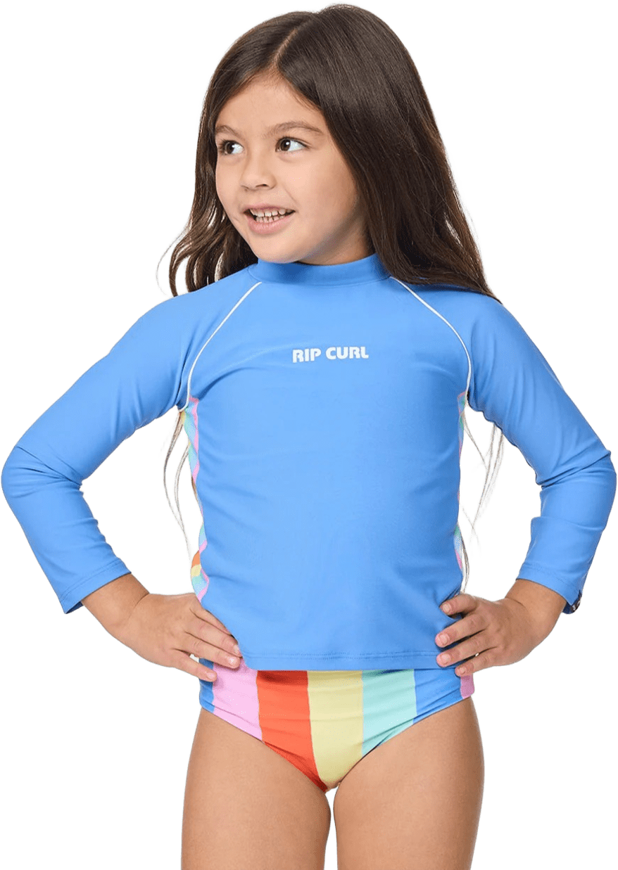 Rip Curl Sunshine Revival Rashie Girls Cornflower Blue