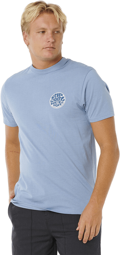 Rip Curl Wettie Passage Icon Tee Mens Faded Denim