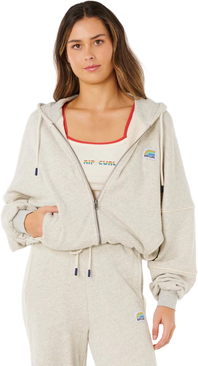 Rip Curl Surf Side Spliced Zip Through Womens Grey Marle