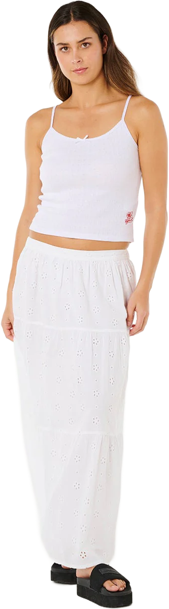 Rip Curl Oasis Broderie Maxi Skirt Womens White