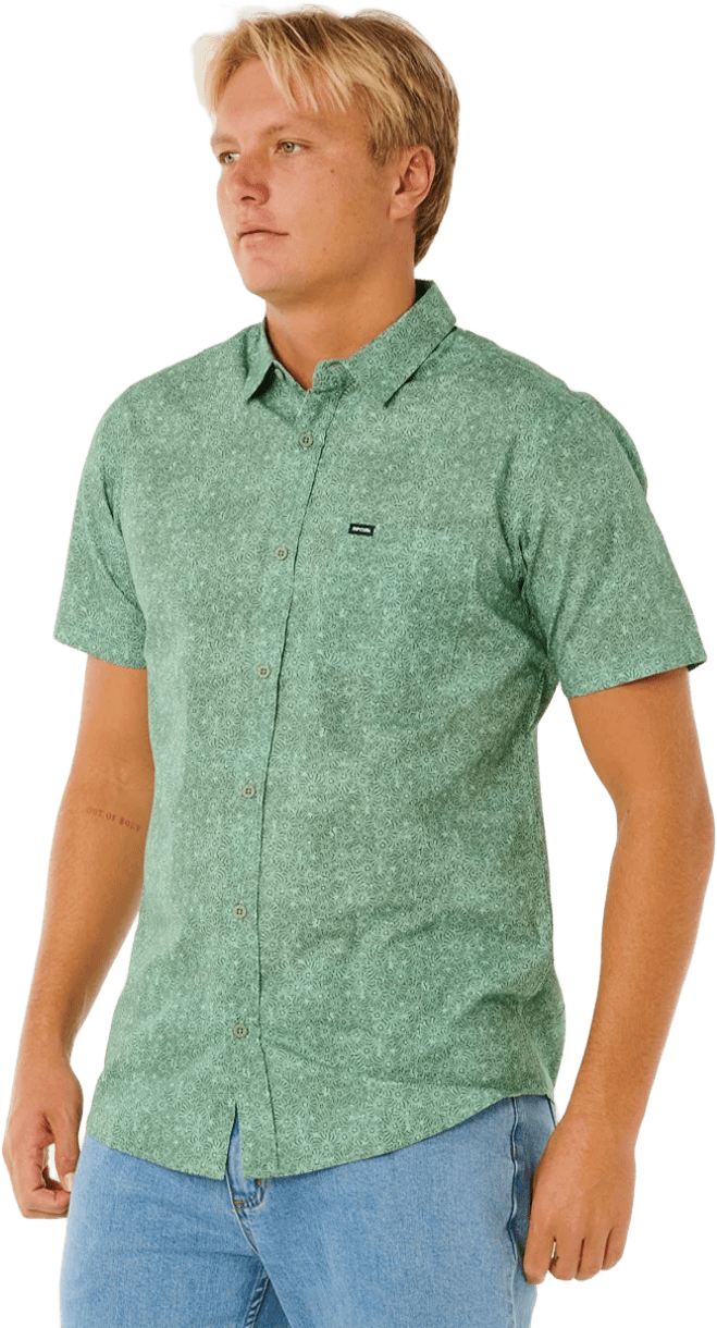 Rip Curl Hypno Micro Short Sleeve Shirt Mens Aloe