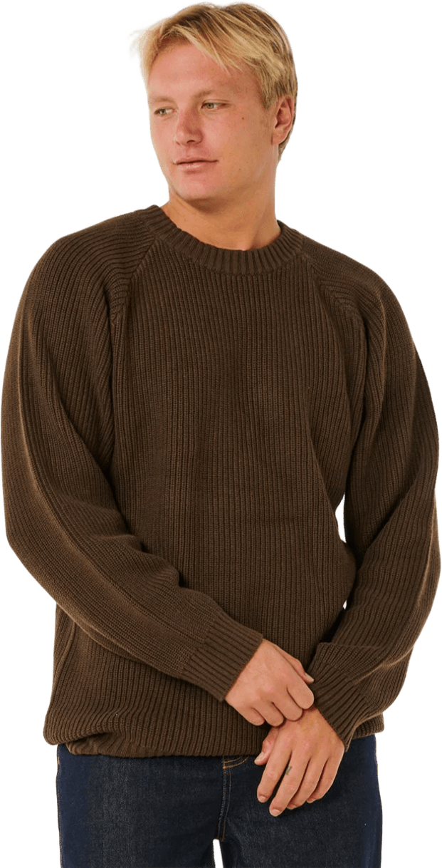 Rip Curl Premium Surf Knit Crew Mens Coffee