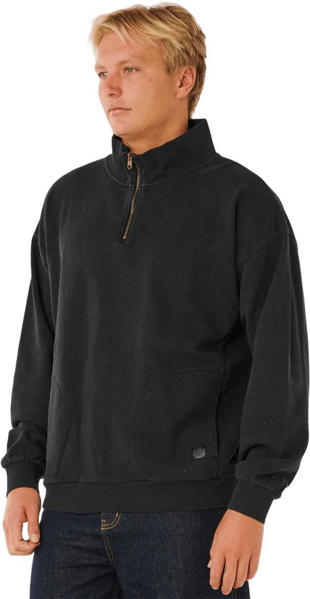 Rip Curl Premium Surf Quater Zip Crew Mens Black