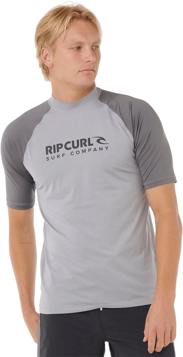 Rip Curl Shock UPF Short Sleeve Mens Grey Marle