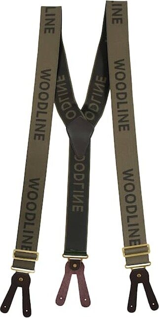 Woodline Suspenders for Buttons Brown / Green